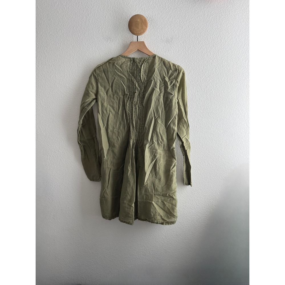 CP Shades Green Pintuck Pleated Button Down Tunic Dress Small - Picture 5 of 7